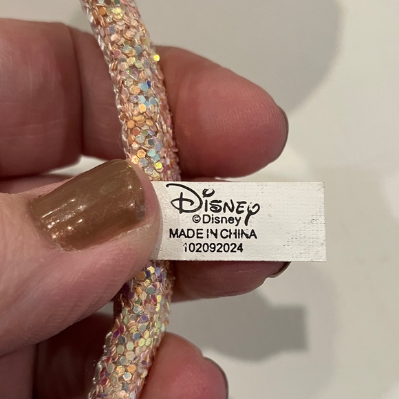 Glittery Rose Gold Bow Mouse Ears Headband - Picture 2 of 5